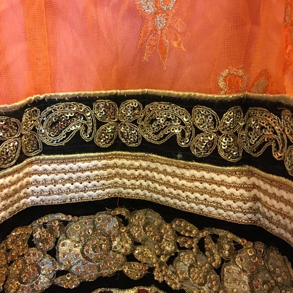 Beautiful Indian Styled Orange Lehenga - Picture 2 of 4